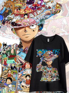 Bandai | ONE PIECE Luffy T-shirt Mens Japanese Animation Two Dimensional Short Sleeve Sauron Choppa Loose Student Crew Neck Top Clothing