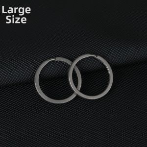 Titanium Alloy Car Key Ring Flat round Metal Simple Snap-On EDC Key Holder Pendant Quick Hang Keychain Circle Ring DIY Brand