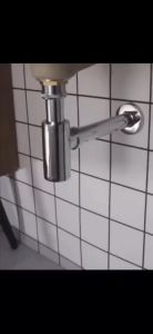 Adjustable Stainless Steel P-Trap Drain Pipe Kit for Bathroom Kitchen Sink with Pop-Up Waste Strainer and Wall Connection Tube