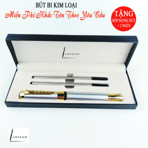Bút bi cao cấp thân bút kim loại Bút Ký tên khắc tên theo yêu cầu (Tặng 2 ngòi dự phòng Kèm túi đựng)
