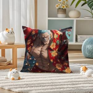 Bandai | One Piece Big Mom Yonko Anime Plush Pillow Cover Soft Short Plush Cushion Cover For Sofa Bedroom Home Decor Gift Decoration
