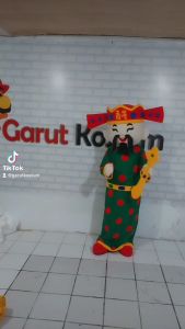 Kostum Maskot Badut Fu Lu Shou Hijau Setelan Fashion Karnaval