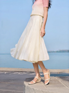 XIANGYING | White Half-Sleeve Summer Dress New Arrival Lyocell Tencel