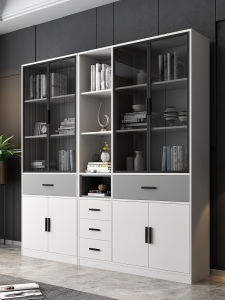 Solid Wood Accessible Luxury Internet Celebrity Bookcase Modern Minimalist Easy Home against the Wall White Living Room Office Corner Display Cabinet