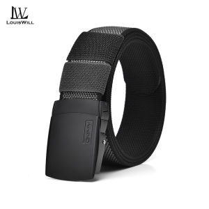 LouisWill Men Sports Belt Outdoor Nylon Belt Adjustable Belt Rotating Buckle Nylon Waistband Double-Sided Two-Color Belt Youth Sports Canvas Pant Belt Simple Nice Waistband