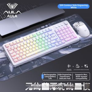 AULA-MOJING | Multi-Mode Side-Printed Gradient Gaming & Office Keyboard and Mouse Set