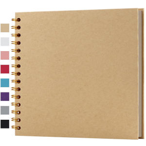 8x8 Inch DIY Scrapbook Album 20 Sheets/40 Pages Hardcover Kraft Paper Scrap Book Photo Albums Memory Book for Wedding