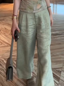 SUOXIMENG | Loose Wide Leg Pants Womens Casual Green Fashionable Autumn New Style High Waist Slimming Trousers Comfortable Loose Fit Trousers