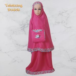 MBS Telekung Cotton Budak Frozen Bag Size XS - XL (Random Lace)