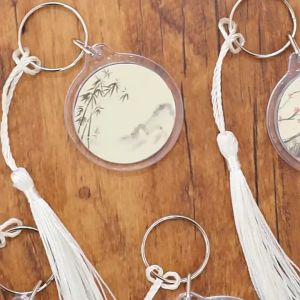 Chinese Style Calligraphy Keychains | Inspiration Key Ring | Gift Student Reward Small Gift School Stationary Souvenirs