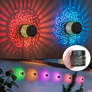 Solar Powered Mandalay Iron Lantern Wall Light Garden Decorative Lighting Outdoor Solar Lamp Wall Art
