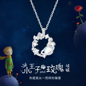 Pure Silver Rose Necklace Womens Accessory Valentines Day Gift Fresh Outrageous Design Cubic Zirconia Pendant Cross Chain