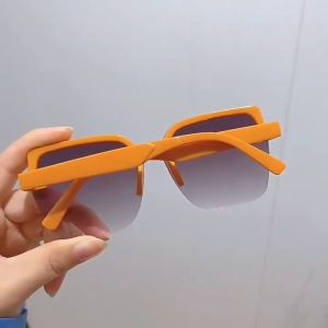 HZ Kacamata Hitam Tanpa Bingkai Bentuk Kotak Persegi Desain Mewah Untuk Pria Wanita Sunglass Import Murah K6 16939