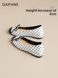 Daphne | Heel Height Boosting Polka Dot Mary Janes Women Flat Single Shoes