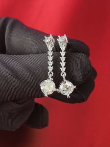Diamcity (Free Gra Certificate) Moissanite Produk Baru Grosir Anting-anting Berpohon Perhiasan Wanita Panjang