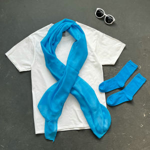 Spring & Fall Color Silk Scarf Girlfriends Clothes Spring Outing Activity Party Stylish Funny Photography Group Square Dance Clothing Men and Women