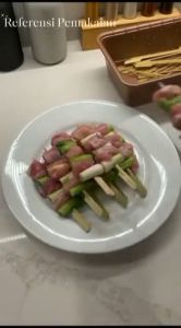 Tusuk Sate Stainless Steel Tusuk Sate Dayung Bahan Bambu Bendera Teppo Yakitori Skewer Tusukan Sate SS Ulir