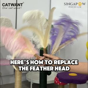 [Replacement Feather] CatWant Jumbo Silvervine Feather Replacer Cat Toy (2pcs)