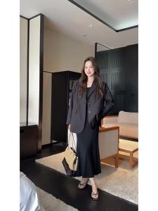 U-neck Side Slit Mermaid Style Long Dress