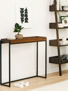 New Chinese Style Solid Wood Entrance Hall Table against the Wall Long Narrow Table Living Room Artistic Entrance Desk