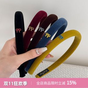 Early Autumn Retro Velvet Hong Kong Style Butterfly Knot Thin Headband New 2025 Face Slimming Versatile High-End Hair Accessory