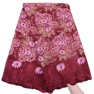 Swiss Voile Cotton Lace Fabric with Stones 2024 High Quality African Nigeria Embroidery for Sew Women Wedding Party Dress TY1787