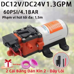 Bơm Màng Tự Mồi DC12V/DC24V 60PSI 4.1BAR Áp Suất Cao Lưu Lượng Lớn Với Công Tắc Bypass Áp Suất Dùng Cho Công Nghiệp