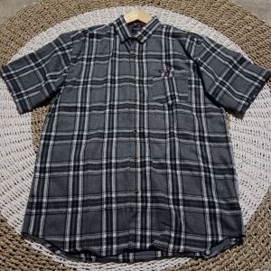 Kemeja Jumbo XXL XXXL 2xl 3XL flanel lengan pendek pria wanita high quality premium motif terbaru terlaris casual hem kotak kotak