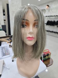 วิกผมแท้100% ทรงผู้ใหญ่สูงวัย วิกผมคนแก่ ผสมผมหงอก 10A งานพรีเมี่ยม