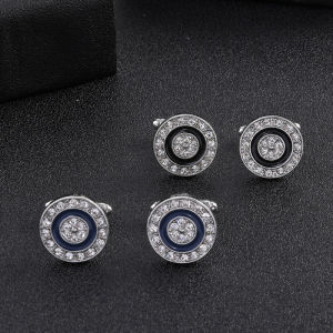 High End Alloy French Style Diamond Embedded Cufflinks for Men And Women Suitable for All Types of Shirts And Suits
