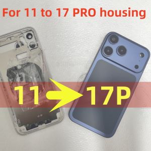 Full Assemble Titanium Flat Diy housing For iPhone 11 to 17 Pro 11 Chassis Convert to Shiny 17 Pro 11 like 17 Pro Backshell Kit