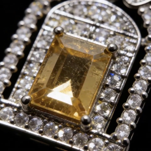 Vintage Archway Crystal Pendant Necklace,Golden Brown Crystal Statement Pendant