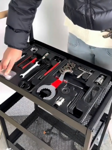 Bicycle Repair Tool Kit Box Set | Bike Cycle Maintenance Mechanic Toolbox Spanner Wrench Chain