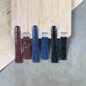 Calfskin Slub Pattern Leather Watch Strap for IWC Portugieser Portofino Breathable Brown Band 20mm 21mm 22mm Men Women Bracelets