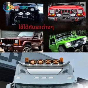 ไฟ LED 9 ดวง สำหรับรถบรรทุกสแกนเนีย ไฟสปอตไลท์สำหรับขับขี่ออฟโรด ไฟสี่เหลี่ยมเสริมสำหรับรถยนต์ ไฟแฟลชสีขาวเหลือง 100 วัตต์ 22000 ลูเมน