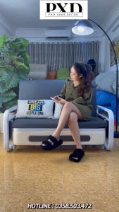 Sofa giường Giường gấp thông minh gấp gọn Ghế Giường khung thép Sofa Bed nệm cao su bảo hành 72 tháng