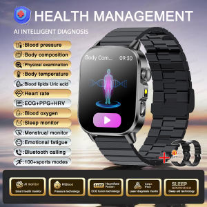 New Health Care Smart Watch Men Women ECG BMI Analysis Uric Acid Blood Lipids Blood Pressure Monitor BT Call AMOLED Smartwatches