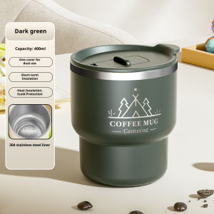 400ML Office Coffee Mug Stainless Steel Thermal Cup Double Layer Insulated Water Cup Portable Keeps Cold and Heat Thermal Mug