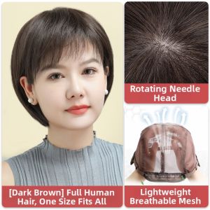 BAIMEI SILK | Natural Short Straight Bob Wig for Mature Women