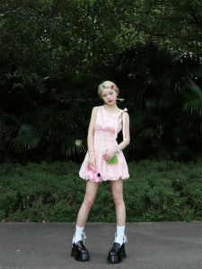 Váy Mini Kẻ Caro Không Tay Ngọt Ngào Mùa Hè Cho Nữ Váy Midi Chữ a Cạp Cao Không Tay Cổ Tròn Váy Mùa Hè Cho Nữ