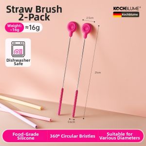 kochblume | Silicone Suction Straw Brush for Cups and Bottles