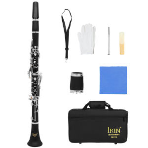IRIN | IRIN Bb Flat Clarinet 17 Keys Bakelite Woodwind Instrument Complete Accessories Case Strap Gloves Cloth for Musicians Rehearsal