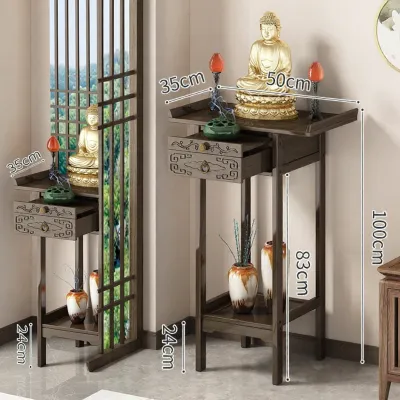 New Chinese Style Buddha Niche Altar Cabinet Home Use Wealth God Table Offering Table Display Stand Buddhist Cabinet