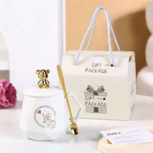Luxury Couple Mug Gift Set With Lid and Spoon