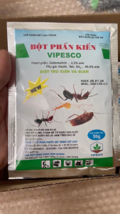 (Gói 50g) Bột phấn kiến Vipesco là chế phẩm xua đuổi côn trùng và xử lý sạch sẽ kiến và gián tận gốc