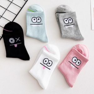 MI-P626 Kaos Kaki Panjang Diatas Mata Kaki Pria Wanita Motif Mata Garis / Kaus Kaki Pendek Motif