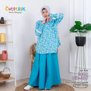 Baju anak setelan rok anak Luna GD-389 by Cutetrik usia 8 hingga 13 tahun