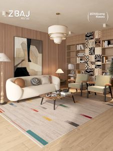 ZHIBAIJIA | Easy-care Colorful Striped Carpet for Home Decor
