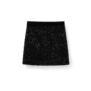 Stylish Elegant High-Waisted Sequined Short Skirt