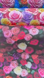 ผ้าเมตร ผ้าคอตต้อนญี่ปุ่น 100% ผ้าพิมพ์ลายดิจิตอล ลายดอกกุหลาบ หน้ากว้าง 45 นิ้ว หน่วยขายเป็นเมตร